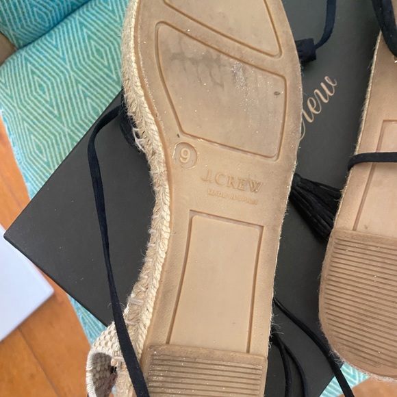 Suede espadrilles with lace up suede ties.  Made in Spain - Picture 5 of 5